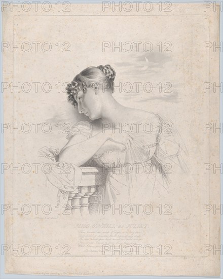 Miss O'Neill as Juliet, May 30, 1816. Creator: Frederick Christian Lewis.