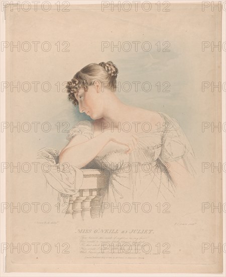 Miss O'Neill as Juliet, May 30, 1816. Creator: Frederick Christian Lewis.