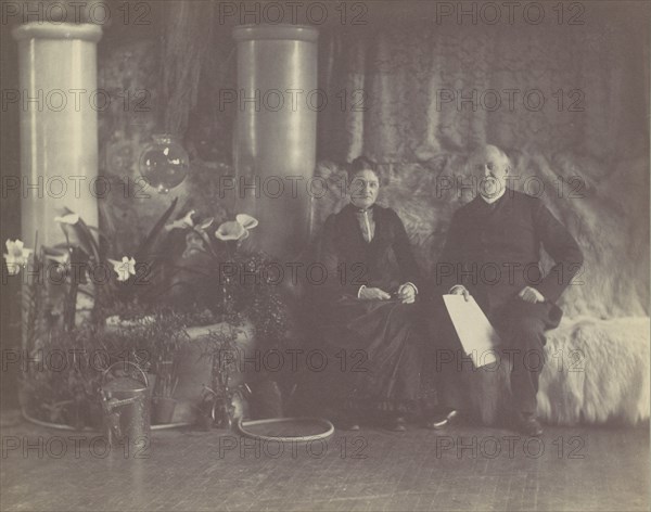 Mr. and Mrs. Charles L. Tiffany in Louis C. Tiffany's Studio, ca. 1890. Creator: George Collins Cox.