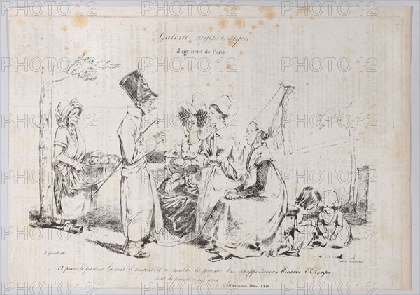 Mythological Gallery: Judgement of Paris, ca. 1829-31. Creator: Pierre Langlumé.