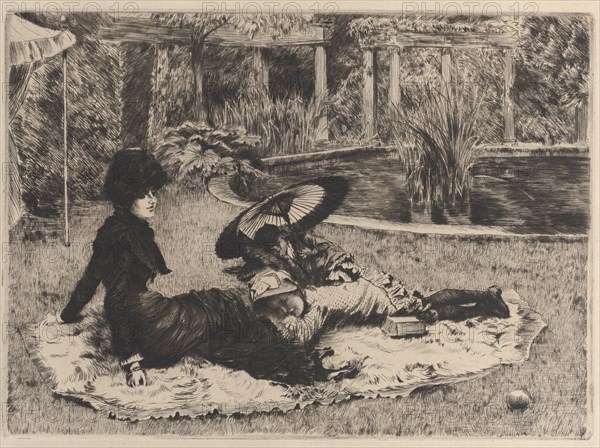 On the Grass, 1880. Creator: James Tissot.
