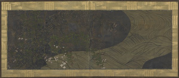 Running water, autumn grasses and flowers, Edo period, late 17th-early 18th century. Creator: Ogata Korin.