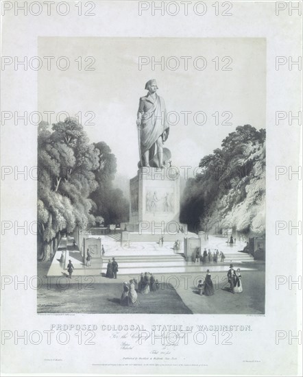 Proposed Colossal Statue of George Washington for the City of New York, 1845. Creator: G. Thomas.