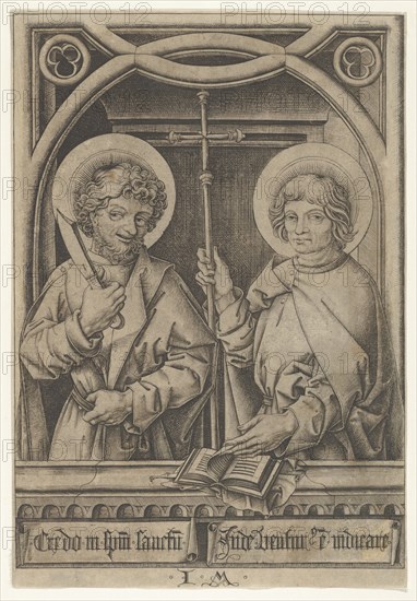 St. Bartholomew and St. Philip, from The Apostles, 1435-1503. Creator: Israhel van Meckenem.