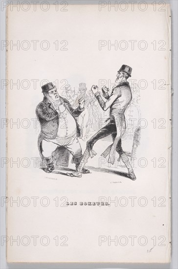 The Boxers from The Complete Works of Béranger, 1836. Creator: John Thompson.