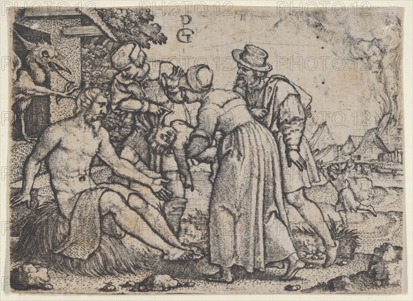 The Persecution of Job. Creator: Georg Pencz.