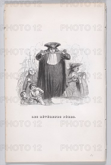 The Reverend Fathers from The Complete Works of Béranger, 1836. Creator: Theodore Maurisset.