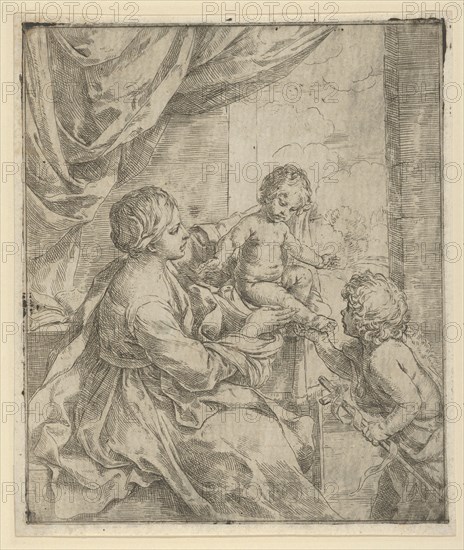 The Virgin and Child at a table with the young John the Baptist, ca. 1600-1640. Creator: Guido Reni.
