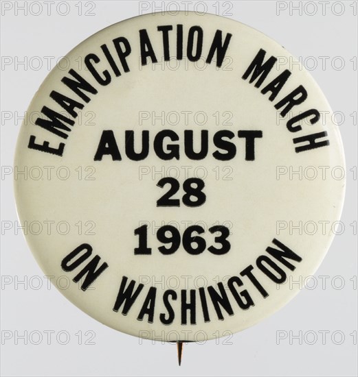 Pinback button for the 1963 March on Washington, 1963. Creator: Unknown.