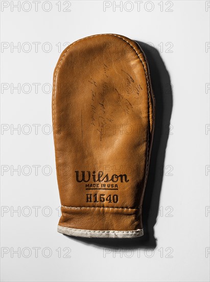 Training boxing glove signed by Cassius Clay, 1964. Creator: Wilson Sporting Goods Co..