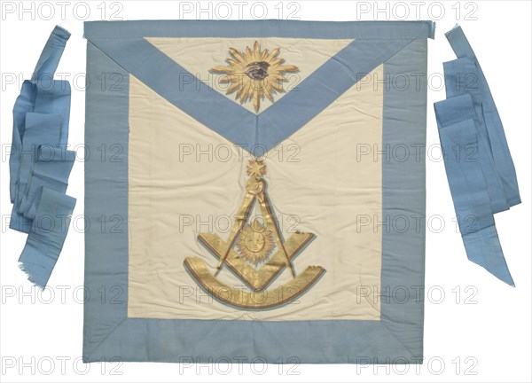 Masonic apron from the Prince Hall Grand Lodge of Massachusetts, late 18th century. Creator: Unknown.