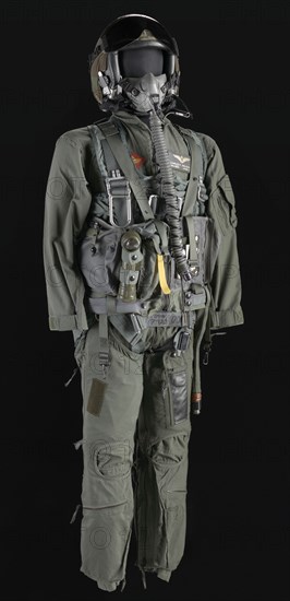 Pilot flight suit and gear owned by Charles F. Bolden, ca. 2000. Creator: Unknown.