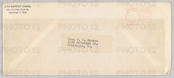 Envelope for The Nation's Prayer Call Vol. 2 No. 4, 1956-1957. Creator: Unknown.