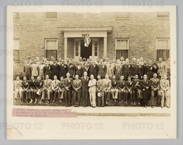 Photograph of Kappa Alpha Psi members, 1937-1938. Creator:  Dexheimer-Carlon Studios.