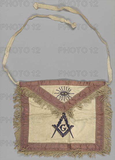 Leather Masonic apron owned by H.C. Anderson, mid 20th century. Creator: Unknown.