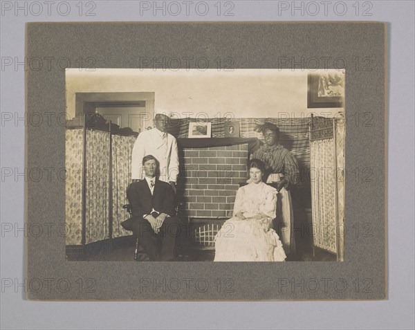 Photograph of theatre production with blackface actors and Oliver Howard Horner, ca. 1910. Creator: Unknown.