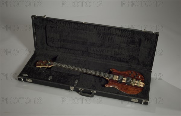 Stanley Clarke Signature Standard 4 String Bass and case owned by Stanley Clarke, late 20th century. Creators: Gotoh Gut Co., Alembic Inc., G&G Quality Case Co..