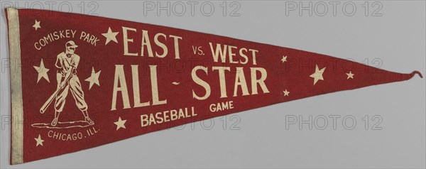 Pennant from a Negro League East vs. West All-Star Game, ca. 1933. Creator: Unknown.
