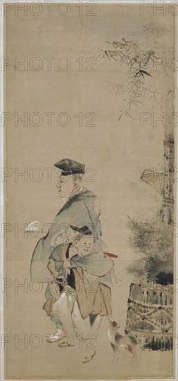 Two Entertainers Strolling on the New Year, Edo period, ca. 1798-1801. Creator: Hokusai.