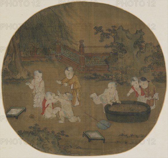 Children playing in a garden, Ming dynasty, 1368-1644. Creator: Unknown.