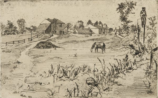 Landscape with Horses, 1859. Creator: James Abbott McNeill Whistler.