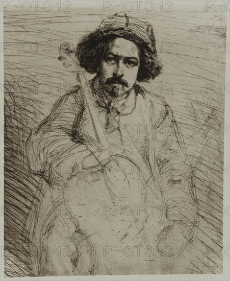 J. Becquet, Sculptor, 1859. Creator: James Abbott McNeill Whistler.