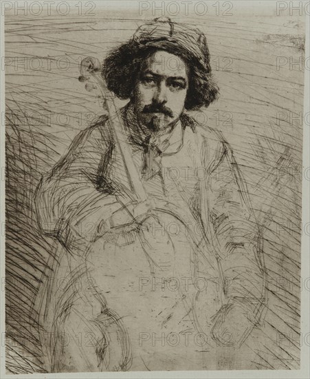 J. Becquet, Sculptor, 1859. Creator: James Abbott McNeill Whistler.