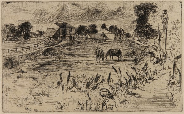 Landscape with Horses, 1859. Creator: James Abbott McNeill Whistler.