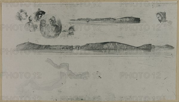 Sketches on the Coast Survey Plate, 1854. Creator: James Abbott McNeill Whistler.