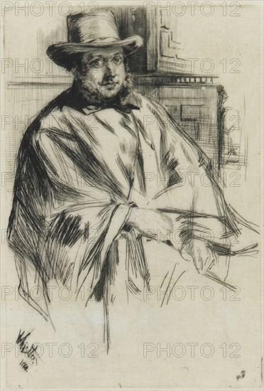 Potrait of a man, 1860. Creator: James Abbott McNeill Whistler.