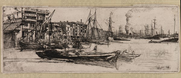 Thames Warehouses, 1859. Creator: James Abbott McNeill Whistler.