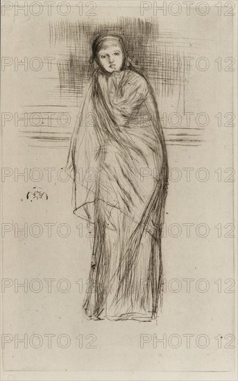 Draped Model, 1870. Creator: James Abbott McNeill Whistler.