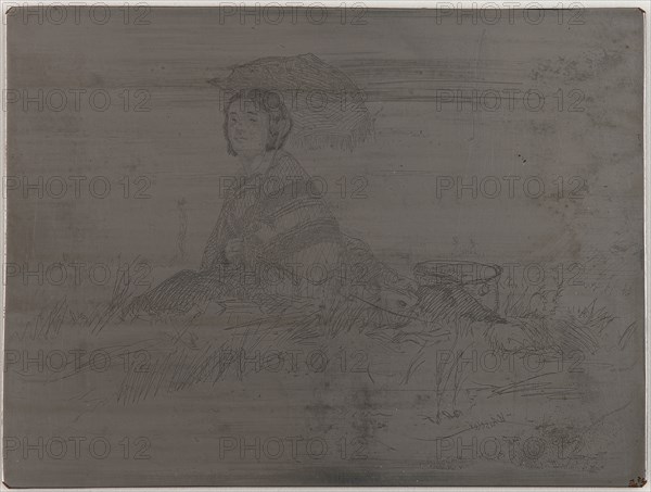 En Plein Soleil. Uncancelled plate from Twelve Etchings from Nature (The French Set), 1858. Creator: James Abbott McNeill Whistler.