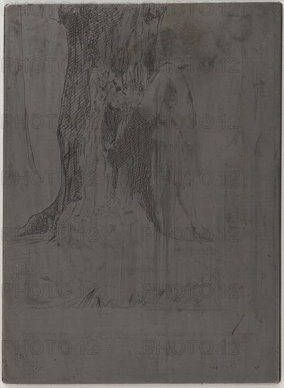 Seymour Standing under a Tree, 1859. Creator: James Abbott McNeill Whistler.