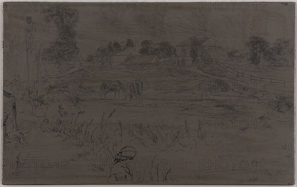 The Landscape with the Horse, 1859. Creator: James Abbott McNeill Whistler.