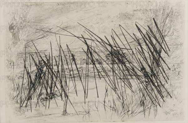 Landscape with a Fisherman, 1861. Creator: James Abbott McNeill Whistler.