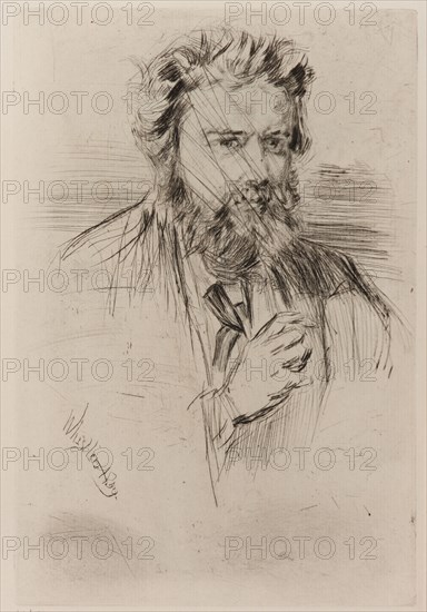 Z. Astruc, Editor of 'L' Artiste', 1859. Creator: James Abbott McNeill Whistler.