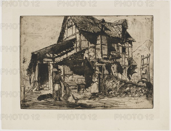 The Unsafe Tenement. One of the Twelve Etchings from Nature. (The French Set), 1858. Creator: James Abbott McNeill Whistler.