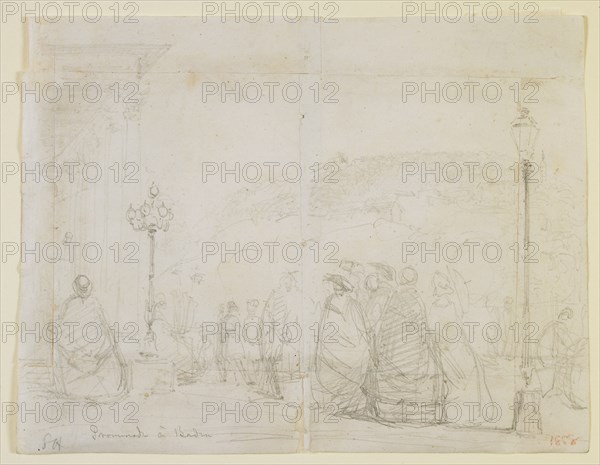 Promenade à Baden, 1858. Creator: James Abbott McNeill Whistler.