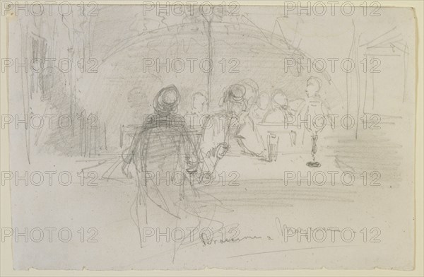 Brasserie à Mayence, 1858. Creator: James Abbott McNeill Whistler.