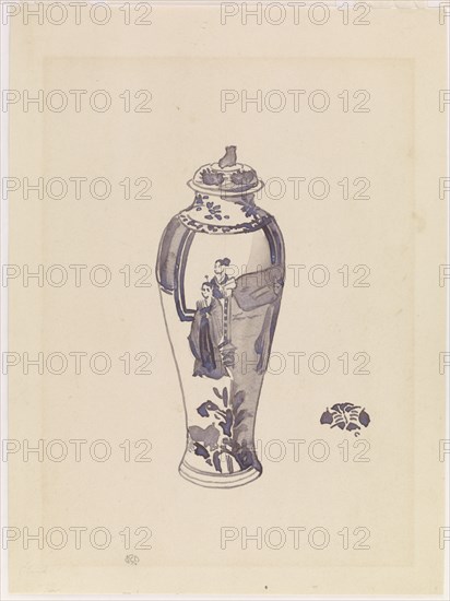 Vase with slightly bulging body, 1876-1878. Creator: James Abbott McNeill Whistler.