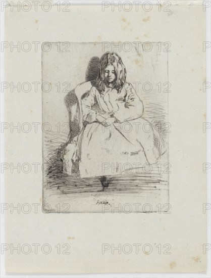 Annie, Seated, 1858. Creator: James Abbott McNeill Whistler.