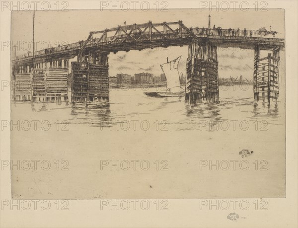 Old Battersea Bridge, 1879. Creator: James Abbott McNeill Whistler.