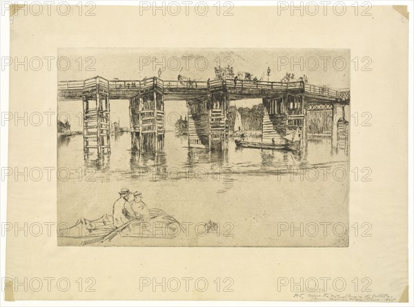 Old Putney Bridge, 1879. Creator: James Abbott McNeill Whistler.