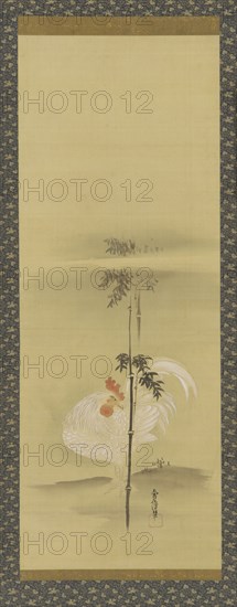 Cock and bamboo, Edo period, mid 17th-early 18th century. Creator: Kanô Yôboku Tsunenobu.