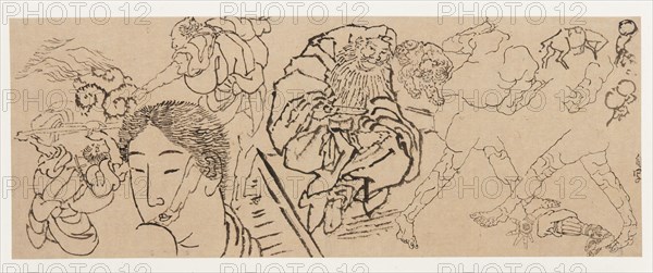 Miscellaneous studies, late 18th-early 19th century. Creator: Hokusai.