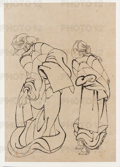 Two women, late 18th-early 19th century. Creator: Hokusai.