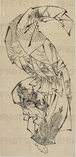 Male dancer, Manzai, late 18th-early 19th century. Creator: Hokusai.