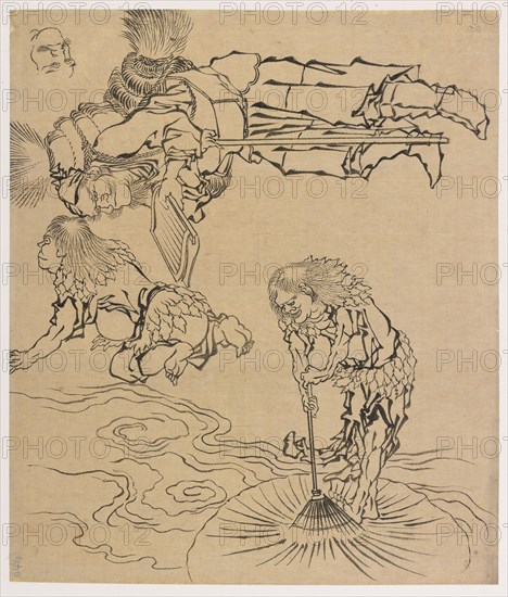 Legendary beings, late 18th-early 19th century. Creator: Hokusai.