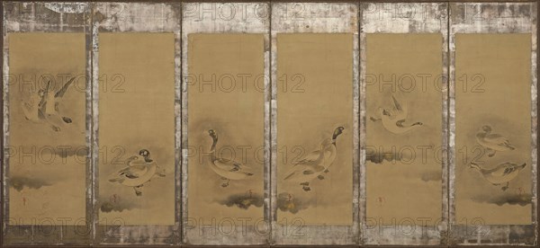 Wild geese, Momoyama or Edo period, 1568-1640. Creator: Sôtatsu.